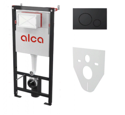 Alcaplast Set 4v1 для установки унитаза с панелью смыва черной панель смыва черного цвета AM101/1120-4:1 RU M678-0001