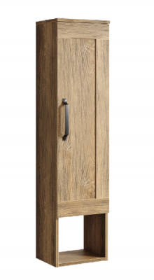 Универсальный левый/правый подвесной пенал Aqwella 35 см с одной дверью и открытой полкой, цвет дуб балтийский