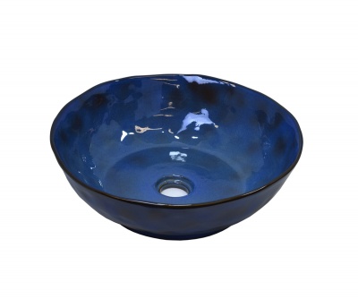 Раковина-чаша Salamander на столешницу, сине-коричневый, 390х390х120