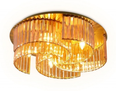 Ambrella Потолочный светильник TR5207/6 GD/TI золото/янтарь E27/6 max 40W D600*180