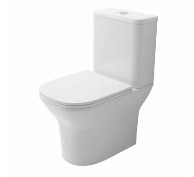 Унитаз напольный Azario Iris 380х600х775 безободковый в комплекте с арматурой GEBERIT, сиденье микролифт (AZ-8353 GB)