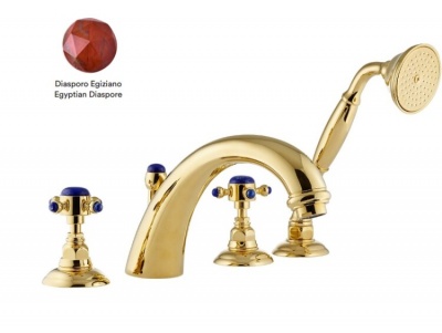 Смеситель для ванны и душа, Nicolazzi, Le Pietre, цвет-Antique Gold Matt