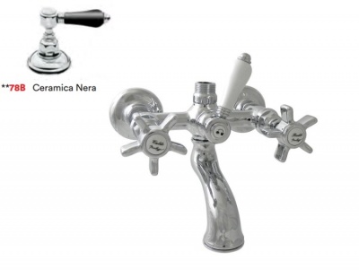 Смеситель для ванны и душа, Nicolazzi, Ceramica Nera, цвет-Chrome