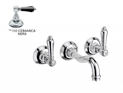 Смеситель для раковины, Nicolazzi, Ceramica Nera, цвет-Chrome