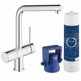 Комплект со смесителем для мойки GROHE Blue Minta New Pure 31345002 (фильтрация, L-излив)