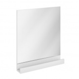 Зеркало с полкой белый глянец 65x75 10°