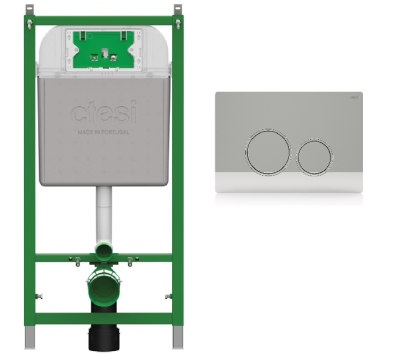 Инсталляция CTESI Solid для унитаза с клавишей CTESI Round (хром)
