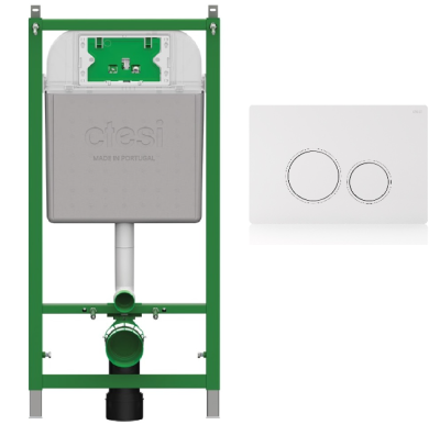 Инсталляция CTESI Solid для унитаза с клавишей CTESI Round (белая)