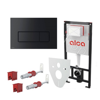 Alcaplast Set 4v1 для установки унитаза с панелью смыва черной панель смыва черная AM101/1120-4:1 RU M578-0001