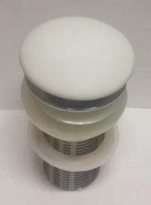 Донный клапан CeramaLux RDWHITE-002 с переливом, белый матовый