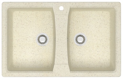 Кухонная мойка AZARIO Elmas 780х500х190 двойная, искусственный мрамор, цвет бежевый (CS00078331)