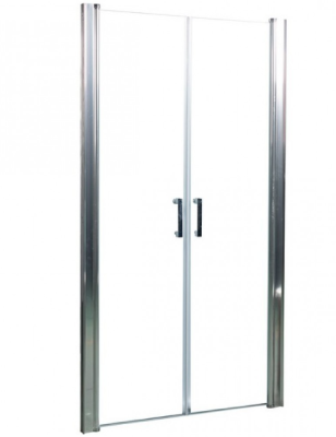 Душевая дверь в нишу ODA-100 размер 1000*1950 мм распашная 2-х створчатая хром