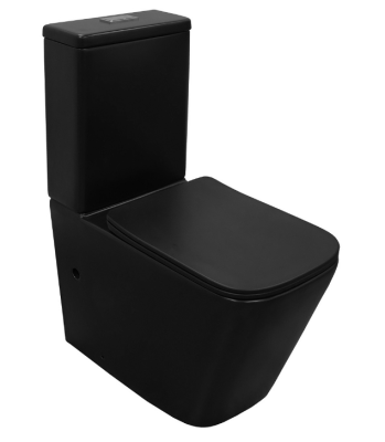 Унитаз-компакт Azario Black King 370х640х810 безободковый, с быстросъемным сиденьем микролифт, черный матовый (AZ-8303D)