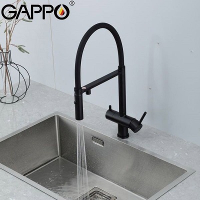 Смеситель для кухни под фильтр Gappo G4397-86 черный