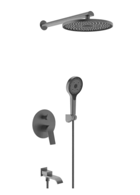 Душевая система V343563G встраиваемая с поворотным каскадным изливом, графит