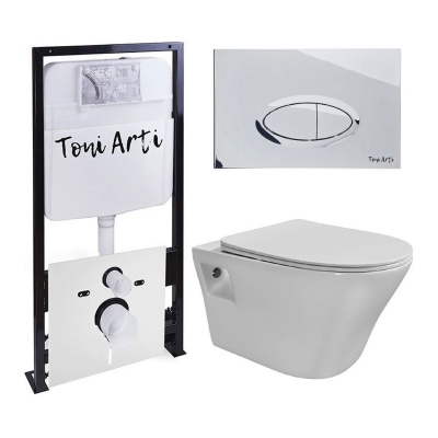 Комплект TONI ARTI TA-01 + Lamoli с сиденьем с микролифтом, с клавишей Freto TA-0051