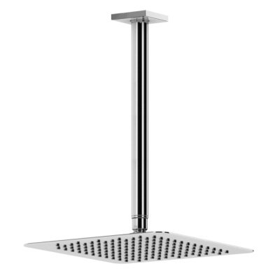 CZR-B-TDDQ-30/30-01 Верхний душ квадратный, 30x30 см, с потолочным кронштейном 30 см, нержавеющая сталь, Хром