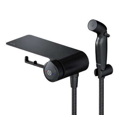 Гигиенический душ Am.Pm X-Joy F0H85A822 со смесителем, с полкой, цвет черный матовый