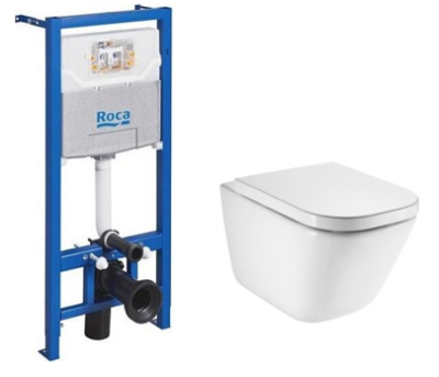 Инсталляция для унитаза ROCA ONE ZRU9307708 + Унитаз подвесной ROCA GAP 34647L000 Rim гор. вып. 40*34 (белый) + Сиденье для унитаза ROCA GAP ZRU9307682 (Set 2.5)