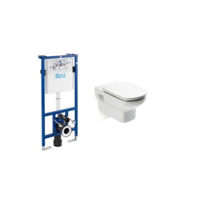 Инсталляция для унитаза ROCA DUPLO ONE 890070020 (механическая) + Унитаз подвесной ROCA DAMA SENSO 346517000 гор. вып. 35,5*55,5 (белый) + Сиденье для унитаза ROCA DAMA SENSO ZRU9302991 (быстросъемное, тонкое, дюропласт, белый) (Set 1.2)