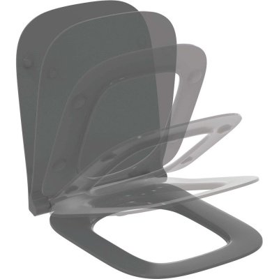 IS i.life B УльтраТонкое сиденье и крышка для унитаза с функцией,плавного закрытия, серый глянцевый