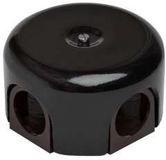 Коробка распределительная ОП 78х30мм ЛИЗЕТТА (в компл. 4 кабел. ввода) керамика черн. BIRONI B1-521-03-K