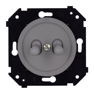 Выключатель 2-кл. (скрытый монтаж), пластик, цвет Титан матовый (тумблерный) B3-232-26M