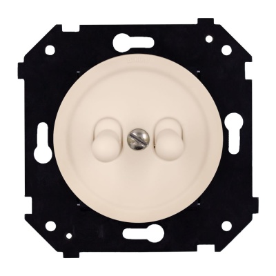 Выключатель 2-кл. (скрытый монтаж), пластик, цвет Песочное золото матовый (тумблерный) B3-232-24M