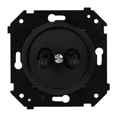 Выключатель 2-кл. (скрытый монтаж), пластик, цвет Черный матовый (тумблерный) B3-232-23M