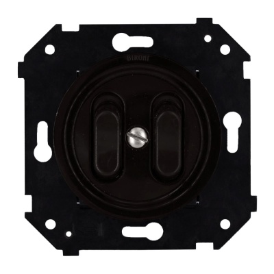 Выключатель 2-кл. (скрытый монтаж), пластик, цвет Коричневый матовый (клавишный) B3-222-22M