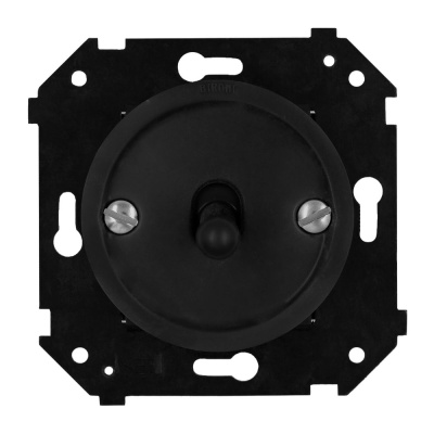 Выключатель 1-кл. (скрытый монтаж), пластик, цвет Черный матовый (тумблерный) B3-230-23M