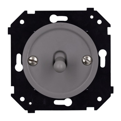 Выключатель 1-кл. проходной (скрытый монтаж), пластик, цвет Титан матовый (тумблерный) B3-231-26M