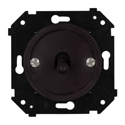 Кнопка однотумблерная, (скрытый монтаж), пластик, цвет Коричневый матовый B3-230-22M-PB