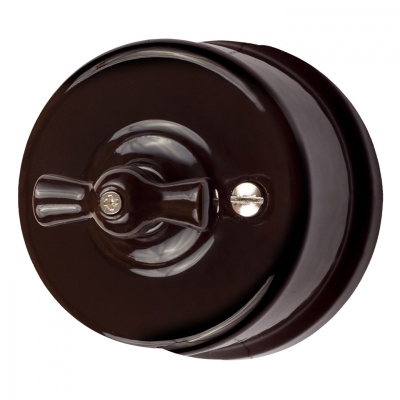 Выключатель 1кл. перекрестный, керамика, цвет коричневый B1-203-02