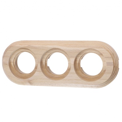 Рамка 3 постовая, накладной монтаж, дерево, цвет Натурэль BF1-630-10