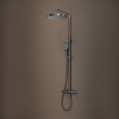 Душевая система с тропическим душем Iddis Duna, Графит матовый, DUNGMSTi06
