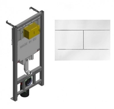 Система инсталляции JDelafon E29025-NF с белой клавишей E4316-00