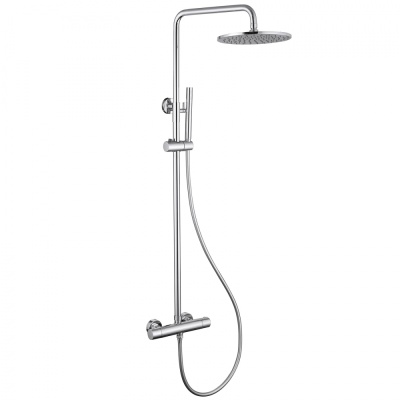 Душевая стойка ABBER Wasser Kreis AF8160L с термостатом без излива, хром