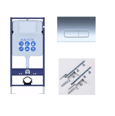 Инсталляция для подвесного унитаза Aquatek Standart 50 INS-0000012 с хром клавишей KDI-0000016