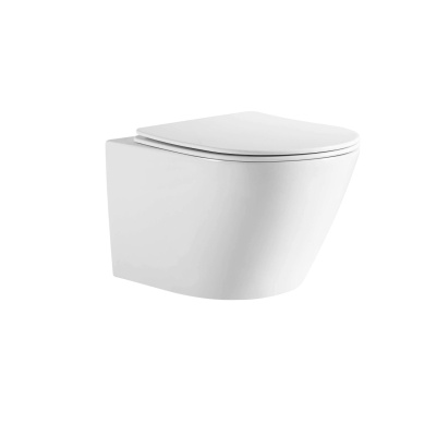 Унитаз подвесной безободковый Aquatek ЛИБЕРТИ AQ1999T-00, смыв торнадо 500*360*350 с легкосъемным сиденьем Soft Close