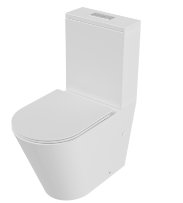 Унитаз напольный Grossman GR-4458MSQ (640х360х835) безободковый,белый матовый с тонкой крышкой,микролифт,смыв торнадо,2 места