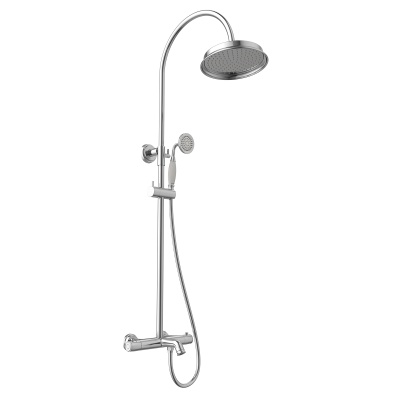 LEMARK | Смеситель Lemark Pushkin LMF-8646B-C термостатический для ванны и душа с регулируемой высотой штанги и лейкой верхнего душа «Тропический дождь»