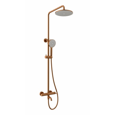 Смеситель Lemark Kalina LMF-2126S-BRRG для ванны и душа с регулируемой высотой штанги и лейкой верхнего душа «Тропический дождь»