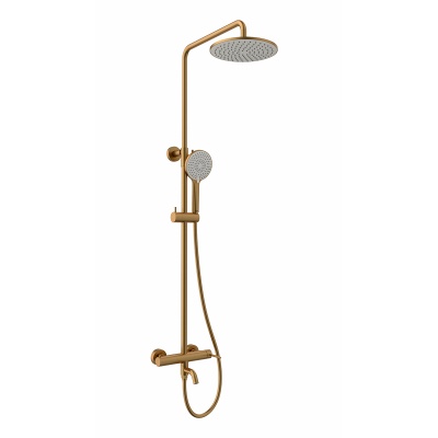 Смеситель Lemark Kalina LMF-2126S-BRG для ванны и душа с регулируемой высотой штанги и лейкой верхнего душа «Тропический дождь»