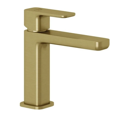 Смеситель Kludi Renon 42289N075 для раковины, с донным клапаном, EcoPlus, цвет золото брашированное