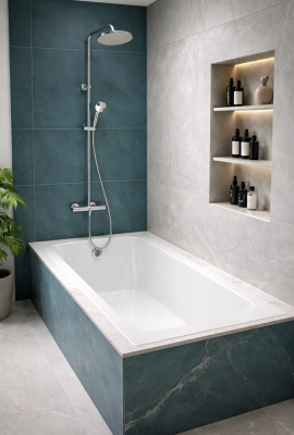 Ванна Kupala Balance CUBE встраиваемая, 1700x750мм, гелькоут, белый глянец