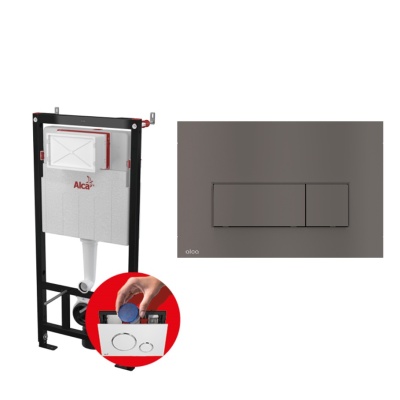 Скрытая система инсталляции Alca Plast AM101/1120-0001 с клавишей оружейная сталь