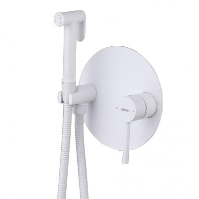 Смеситель ABBER Emotion AF8826W с гигиеническим душем, белый матовый