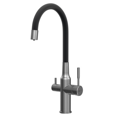 Смеситель Lemark Expert LM5083GMN-Black для кухни c гибким изливом, с подключением к фильтру с питьевой водой