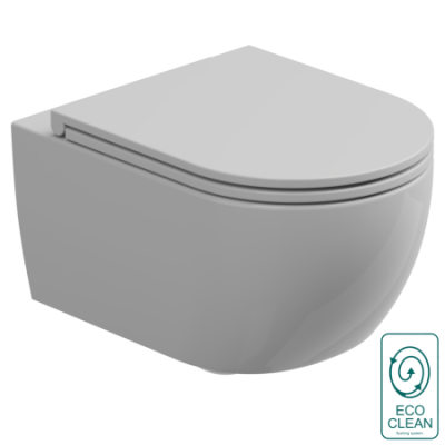 Подвесной унитаз GSG Like (торнадо) Eco Clean, СЕТ с крышкой и креплением, белый глянцевый